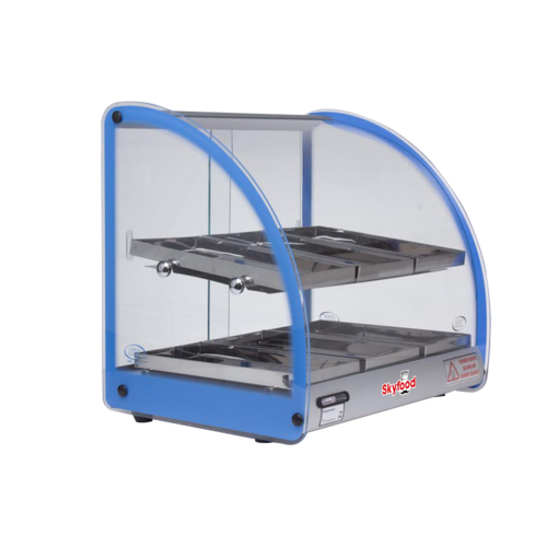 Skyfood Equipment FWD2-18B Food Warmer Display Case 18.5W x 14.375D x 17.5H with 2 Shelves LED Lighting Ideal for Hot Food Display