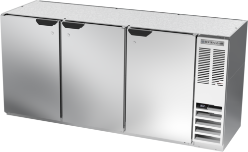 Beverage Air BB72HC1FS Refrigerated Back Bar Storage Cabinet 72 Inch Three Section 19.92 Cu Ft Capacity