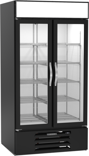 Beverage Air MMR35HC-1-B MarketMax Refrigerated Merchandiser Two Section 35 Cu Ft Capacity Black Exterior