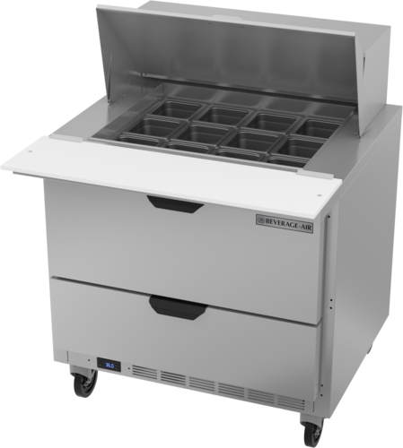 Beverage Air SPED36HC-12M-2 Mega Top Refrigerated Counter 36 inch One Section 10 cu ft Stainless Steel