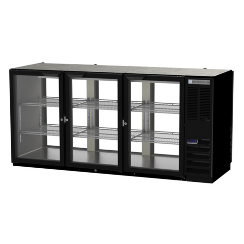 Beverage Air BB72HC1FGPTB Refrigerated Open Food Rated Back Bar Pass-Thru Storage Cabinet 72 Inch 22 Cu Ft