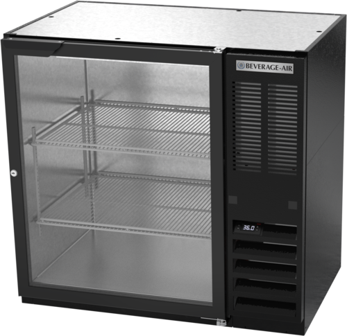 Beverage Air BB36HC1FGB Refrigerated Food Rated Back Bar Storage Cabinet 36W 34H 8.36 cu ft Glass Door