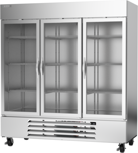 Beverage Air HBF72HC-1-G Horizon Series Freezer Reach-In Three-Section 75W 68.43 cu ft Capacity with Glass Doors
