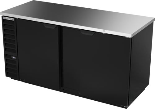 Beverage Air BB68HC-1-F-B Refrigerated Food Rated Back Bar Storage Cabinet 69W 25.93 cu ft Solid Doors Stainless Steel