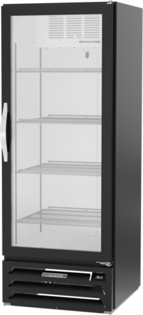 Beverage Air MMR12HC-1-B MarketMax Refrigerated Merchandiser Reach In One Section 12 Cu Ft Capacity Black