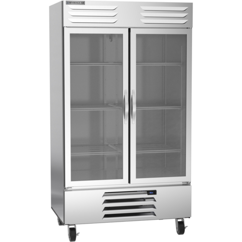 Beverage Air RB44HC-1G Vista Refrigerator Reach In Two Section 44 Cu Ft Hinged Glass Doors Adjustable Shelves LED Lighting