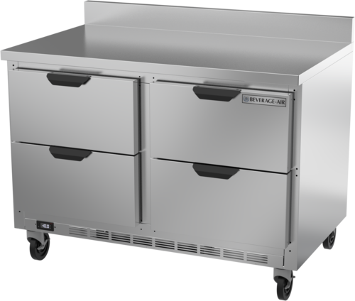 Beverage Air WTFD48AHC4FIP Worktop Freezer Two Section 48 Inch 11 Cu Ft Stainless Steel Drawers Made in USA