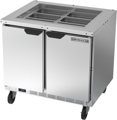 Beverage Air SPE36HC-S Salad Top Refrigerated Counter Two Section 36W Stainless Steel 1001 cu ft Made in USA
