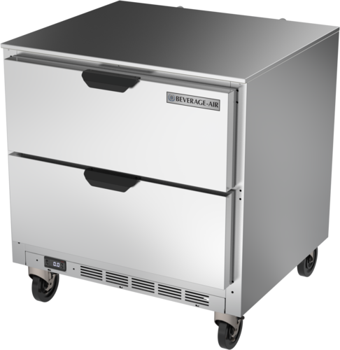 Beverage Air UCFD32AHC-2 Undercounter Freezer 32 inch 7.2 cu ft Stainless Steel 2 Drawers Made in USA