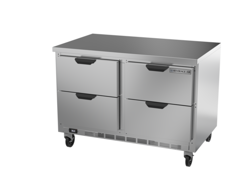 Beverage Air WTRD48AHC-4-FLT Worktop Refrigerator Two Section 48 Inch Stainless Steel with Four Drawers