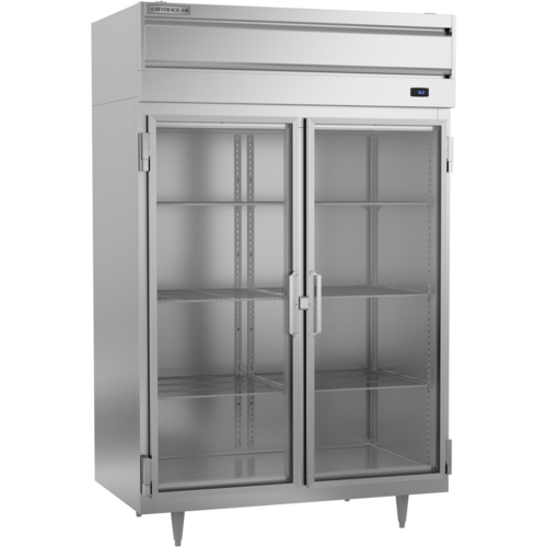 Beverage Air PR2HC-1BG P-Series Refrigerator Two Section 44.57 cu ft Full Height Glass Doors Adjustable Shelves