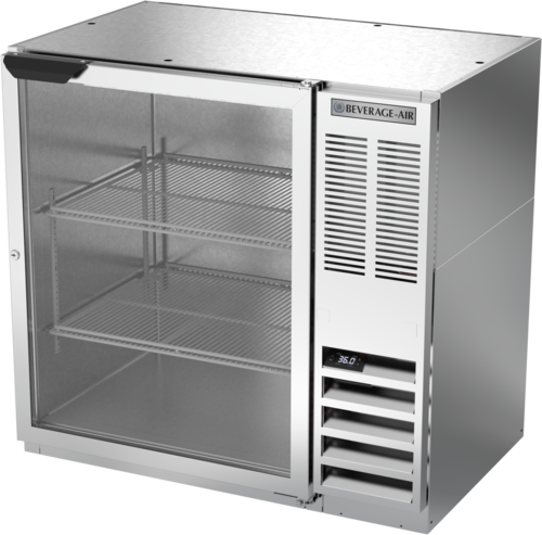 Beverage Air BB36HC1FGS Refrigerated Food Rated Back Bar Storage Cabinet 36W 34H 8.36 cu ft Glass Door