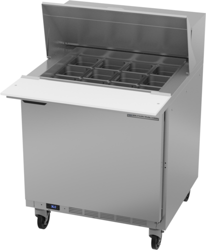 Beverage Air SPE32HC-12M Sandwich Top Refrigerated Counter 32 inch One Section 8 cu ft Solid Door Stainless Steel