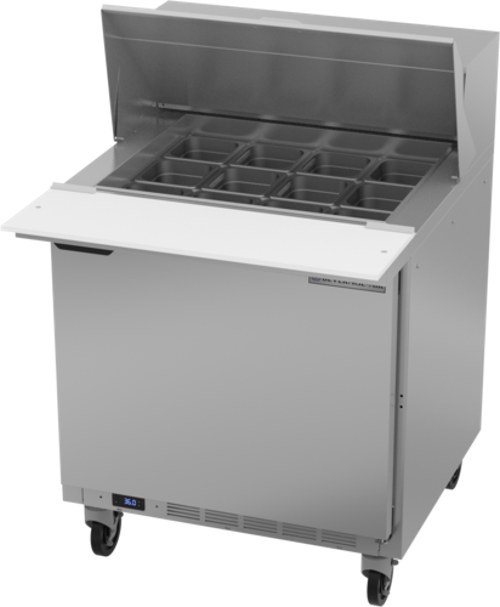 Beverage Air SPE32HC-12M Sandwich Top Refrigerated Counter 32 inch One Section 8 cu ft Solid Door Stainless Steel