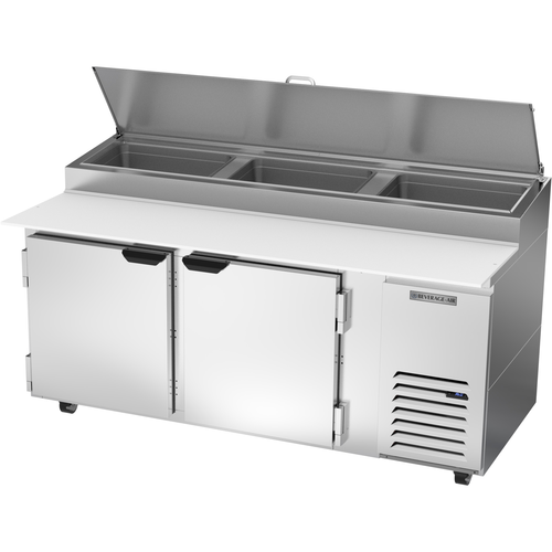 Beverage Air DP72HC Pizza Top Refrigerated Counter Two Section 72 Inch 22.8 Cu Ft Stainless Steel