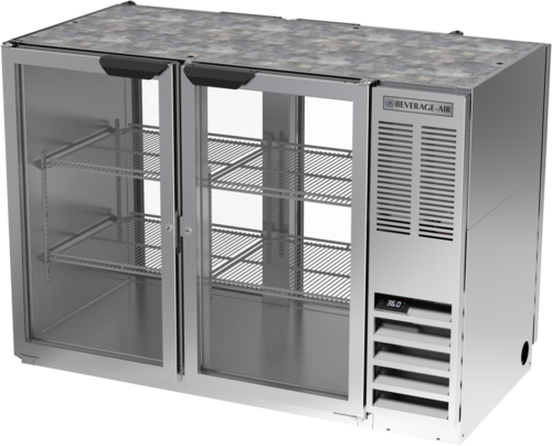 Beverage Air BB48HC-1-FG-PT-S Refrigerated Pass-Thru Back Bar Open Food Rated Refrigerator 48W 34H 136 cu ft
