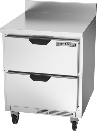 Beverage Air WTRD27AHC-2-FIP Worktop Refrigerator One Section 27 Inch Stainless Steel with Drawers 6 Cu Ft