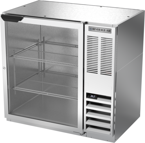 Beverage Air BB36HC1GS Refrigerated Back Bar Storage Cabinet 36W 34H 8.36 cu ft Glass Door Stainless Steel