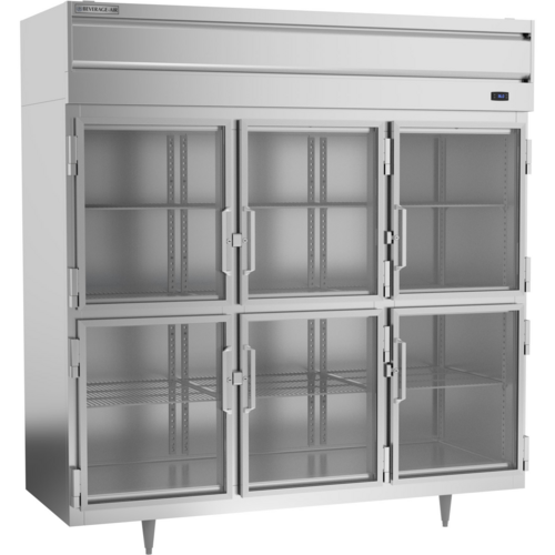 Beverage Air PR3HC-1BHG P-Series Refrigerator Reach-In Three-Section 68.34 cu ft Glass Half Doors LED Lighting