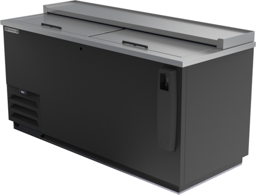 Beverage Air DW64HC-B Bottle Cooler Flat Top 65W x 26D x 33H 18.5 cu ft with Sliding Lids and Cap Catcher