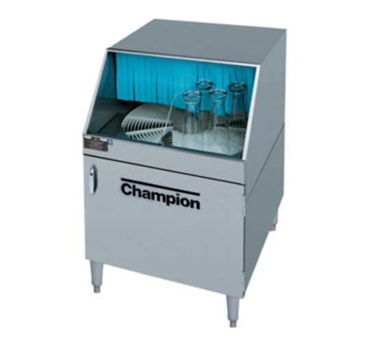 Champion CG Glasswasher Underbar Low Temp Chemical Sanitizing Rotary Conveyor 25-1/4 Inch Stainless Steel 1000 Glasses Hr