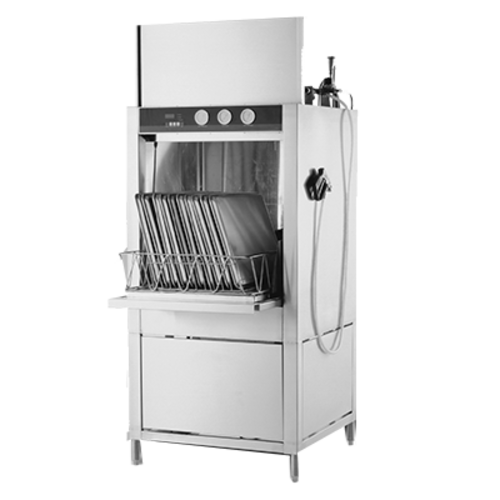 Champion PP-10 Pot and Pan Washer Rack Type Front Load Built In 70 Degree Rise Booster Heater 5 HP Pump Motor