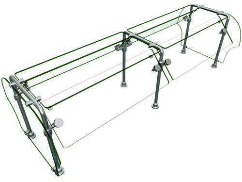 Hatco ES92-72 Flav-R-Shield ES92 Food Shield Double Sided Self Service 72W x 38D x 23H Heat Tempered Glass