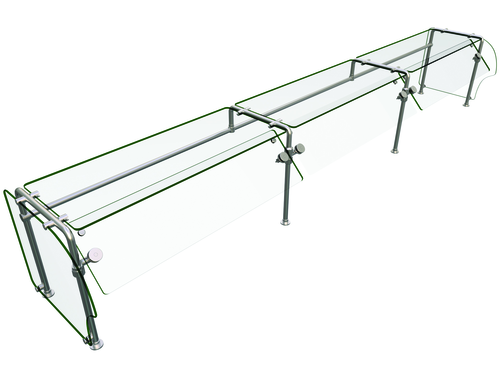Hatco ES90-132 Flav-R-Shield ES90 Food Shield Self-Service 132W x 24D x 22H Heat Tempered Glass Construction
