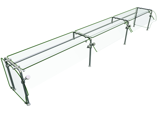 Hatco ES90-144 Flav-R-Shield ES90 Food Shield 144W x 24D x 22.63H Heat Tempered Glass NSF Certified