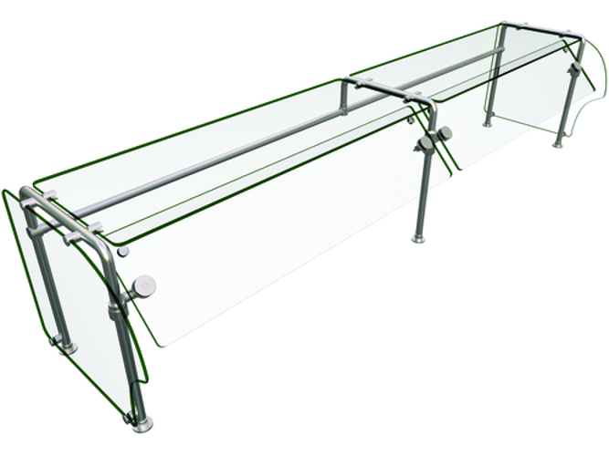 Hatco ES90-96 Flav-R-Shield ES90 Food Shield Self-Service 96W x 24D x 22.63H Heat Tempered Glass Construction