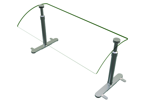 Hatco EP950-36-1 Flav-R-Shield Portable Food Shield 36W x 14D Adjustable Acrylic Panel Stainless Steel Posts NSF