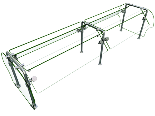 Hatco ES92-84 Flav-R-Shield ES92 Food Shield Double Sided Self Service 84W x 38D x 23H Heat Tempered Glass