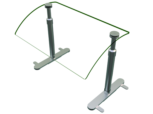 Hatco EP950-24-1 Flav-R-Shield EP950 Portable Food Shield 24W x 14D Adjustable Acrylic Panel Stainless Steel Posts