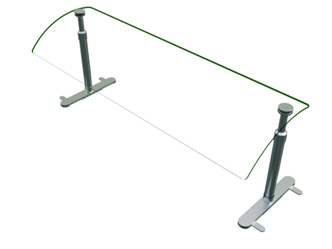 Hatco EP950-48-1 Flav-R-Shield Portable Food Shield 48W x 14D Adjustable Acrylic Panel Stainless Steel Posts NSF