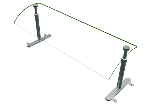 Hatco EP950-48-1 Flav-R-Shield Portable Food Shield 48W x 14D Adjustable Acrylic Panel Stainless Steel Posts NSF