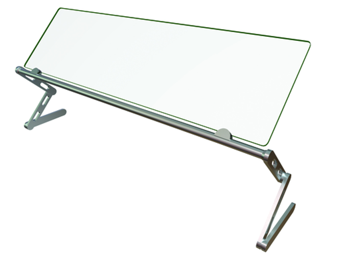 Hatco ALLIN1-48 Flav-R-Shield Food Shield Portable Adjustable Collapsible 48W x 14D Clear Acrylic Aluminum