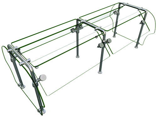 Hatco ES92-60 Flav-R-Shield ES92 Food Shield Double Sided Self Service 60W x 38D x 23H Heat Tempered Glass