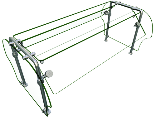 Hatco ES92-48 Flav-R-Shield ES92 Food Shield Double Sided Self Service 48W x 38D x 23H Heat Tempered Glass