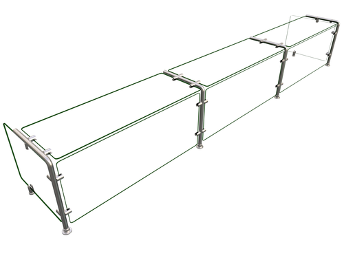 Hatco EP11-10818 Flav-R-Shield EP11 Food Shield Full Service 108W x 18D x 18H Heat Tempered Glass Construction