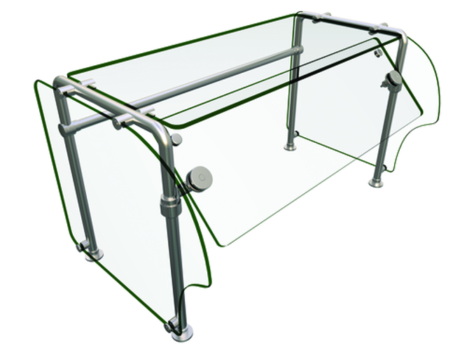 Hatco ES90-36 Flav-R-Shield ES90 Food Shield Self-Service 36W x 24D x 22H Heat Tempered Glass Construction