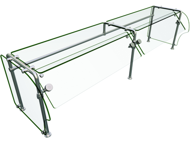 Hatco ES90-84 Flav-R-Shield ES90 Food Shield Self-Service 84W x 24D x 22H Heat Tempered Glass Construction