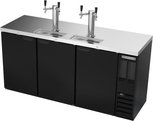Beverage Air DD72HC-1-B Draft Beer Cooler 72W 24D 19.95 cu ft 3 Door Keg Capacity Black Stainless Steel