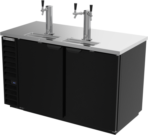 Beverage Air DD58HC-1-B Draft Beer Cooler 59W 29D 21.86 cu ft 2 Doors 3 Keg Capacity Black Stainless Steel