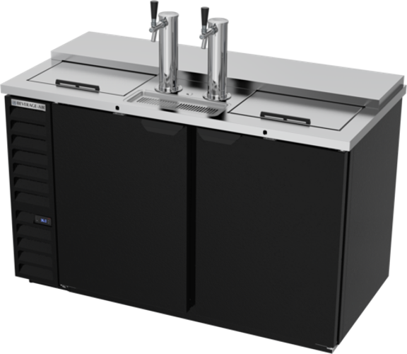 Beverage Air DD58HC-1-C-B Draft Beer Cooler Club Top 59W 29D 21.86 cu ft 2 Doors 3 Keg Capacity Black Stainless Steel