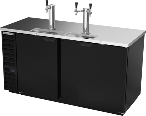 Beverage Air DD68HC-1-B Draft Beer Cooler 69W 29D 25.93 cu ft 2 Doors 3 Keg Capacity Black Stainless Steel