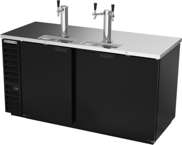 Beverage Air DD68HC-1-B Draft Beer Cooler 69W 29D 25.93 cu ft 2 Doors 3 Keg Capacity Black Stainless Steel