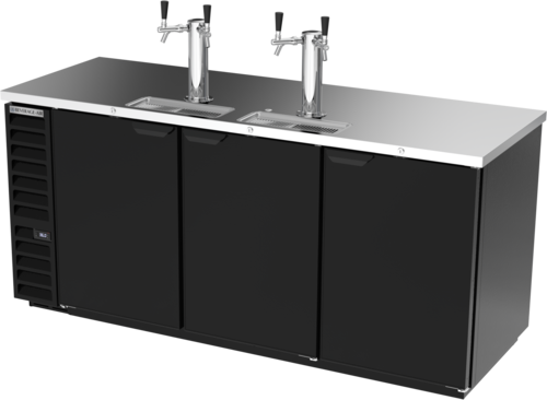 Beverage Air DD78HC-1-B Draft Beer Cooler 79W 29D 33.59 cu ft 3 Doors 4 Keg Capacity Black Stainless Steel