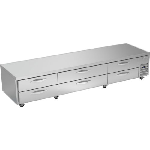 Beverage Air WTRCS112HC Worktop Cook Stand Refrigerator Three Section 112 Inch 24.36 Cu Ft with Drawers