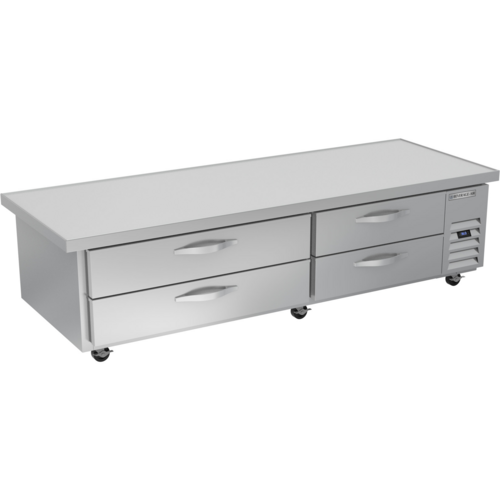 Beverage Air WTRCS84HC-89 Worktop Cook Stand Refrigerator Two Section 89 Inch 17.46 Cu Ft with Drawers