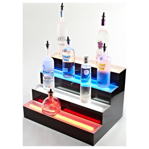 Beverage Air LBD4-24L Lighted Liquor Display 4-Tier 24 Inch Wide 24 Bottle Capacity Programmable LED Lighting